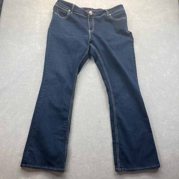 Wrangler Jeans Womens 15 / 16 32" Blue Denim Booty Up Technology Bootcut 10MWZBR - Picture 3 of 13